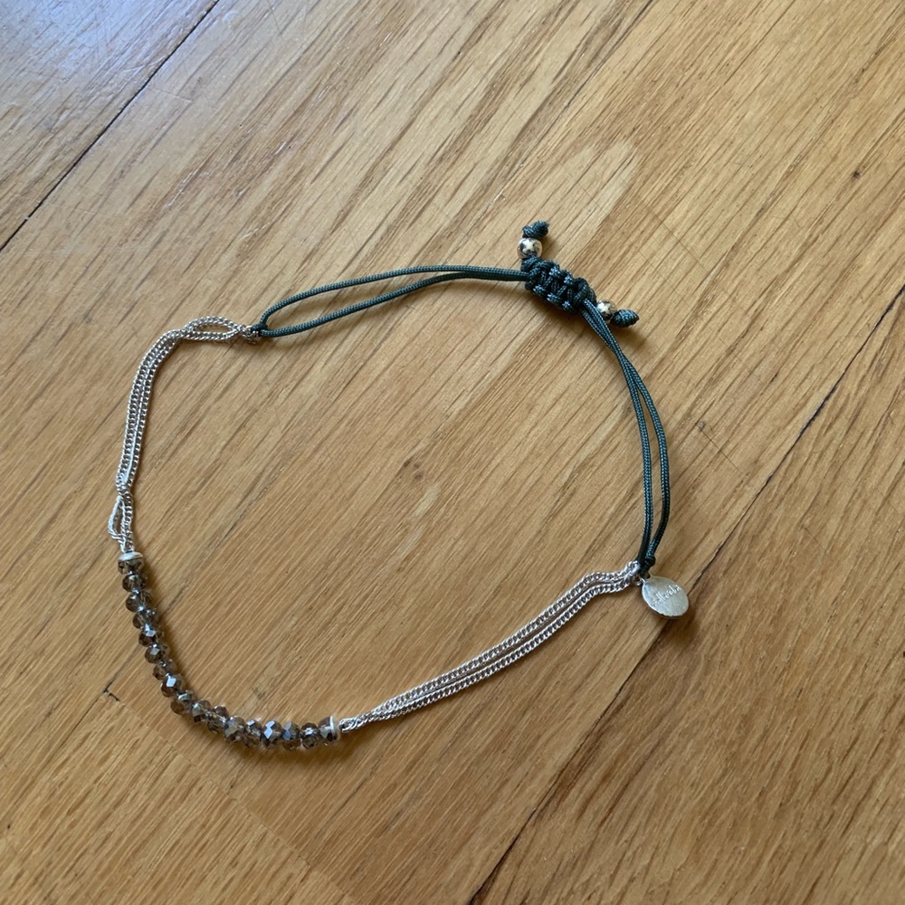 Stella & Dot Silver and Teal Pull Bracelet